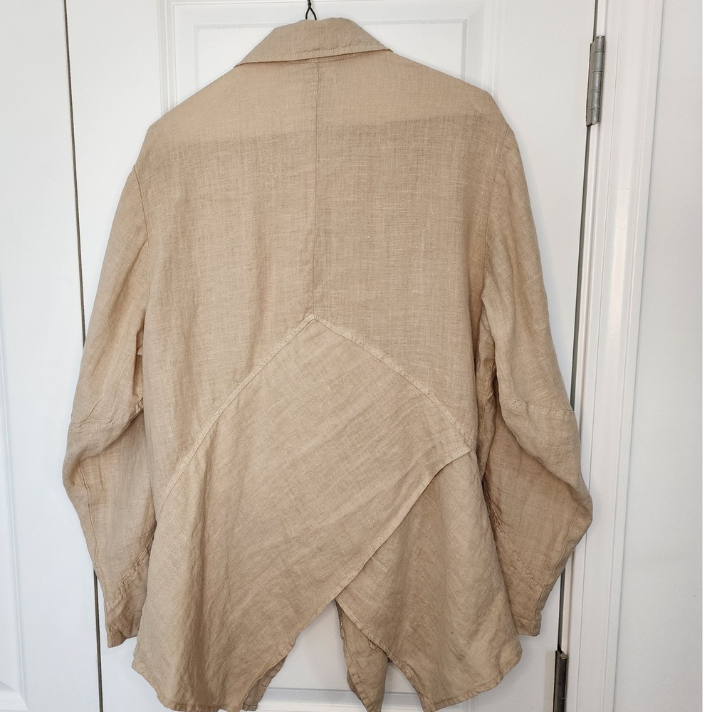 Mill Valley Clothing Company Beige Linen Button Front Top Size M - Picture 2 of 5